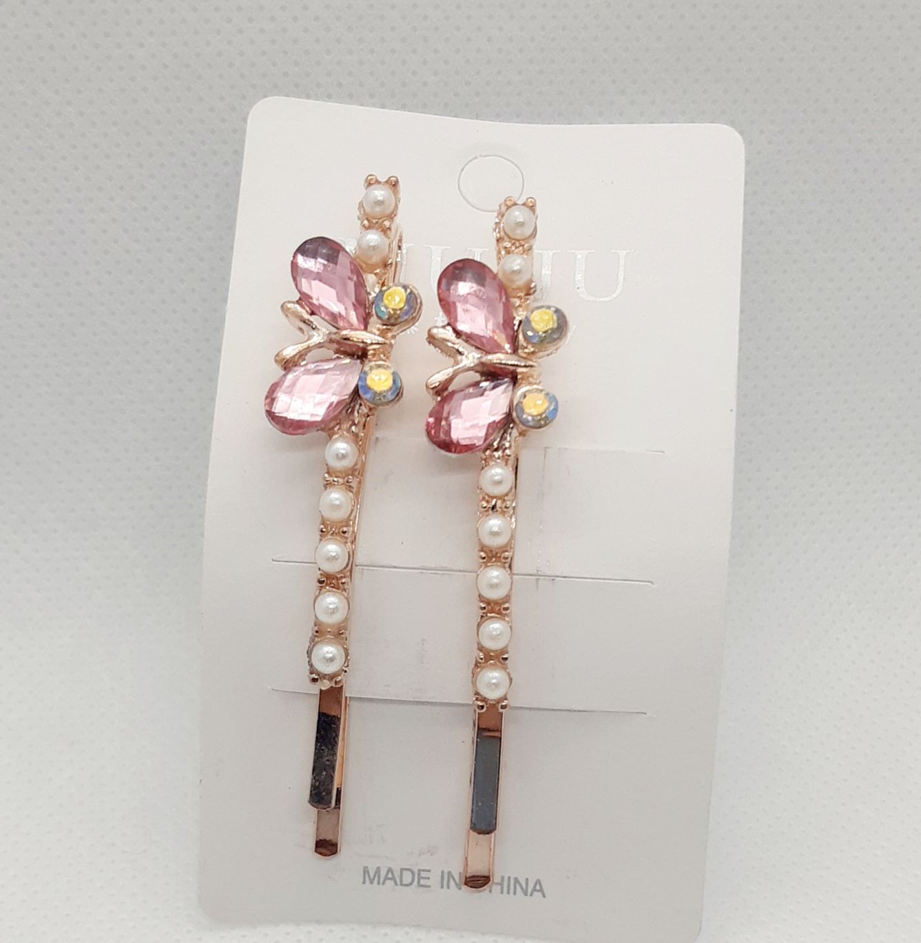 Kẹp tóc đính đá nhiều màu ( vỉ 2 chiếc)