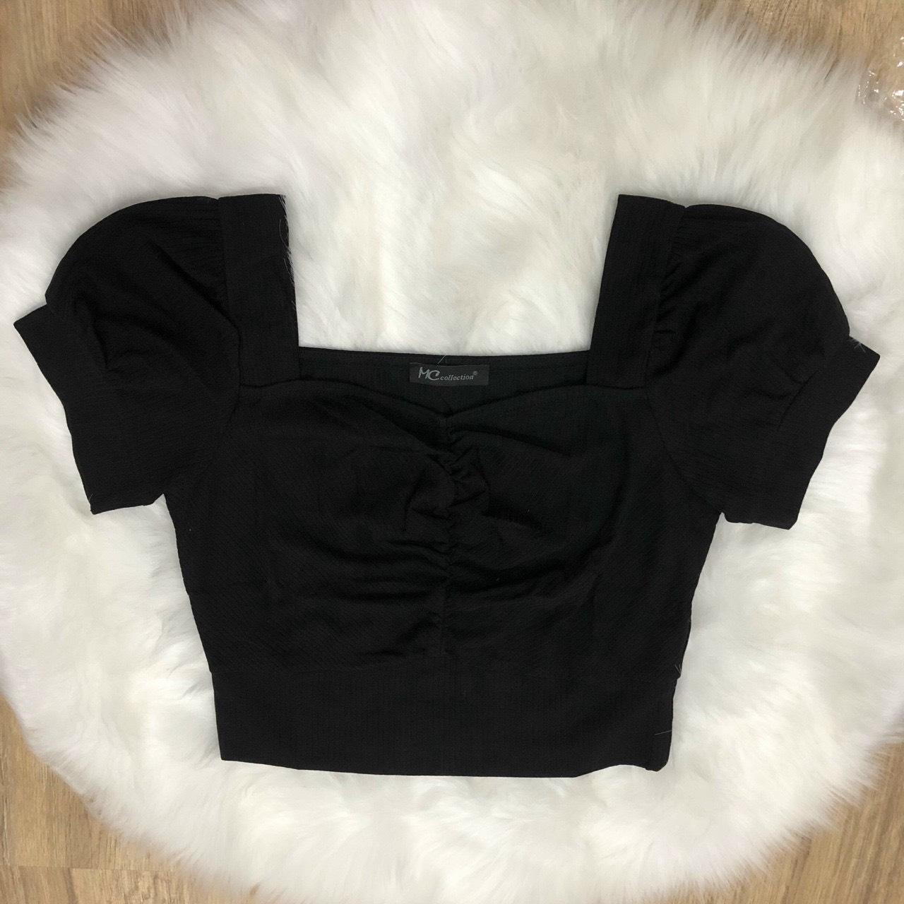 Áo croptop thun tăm cotton
