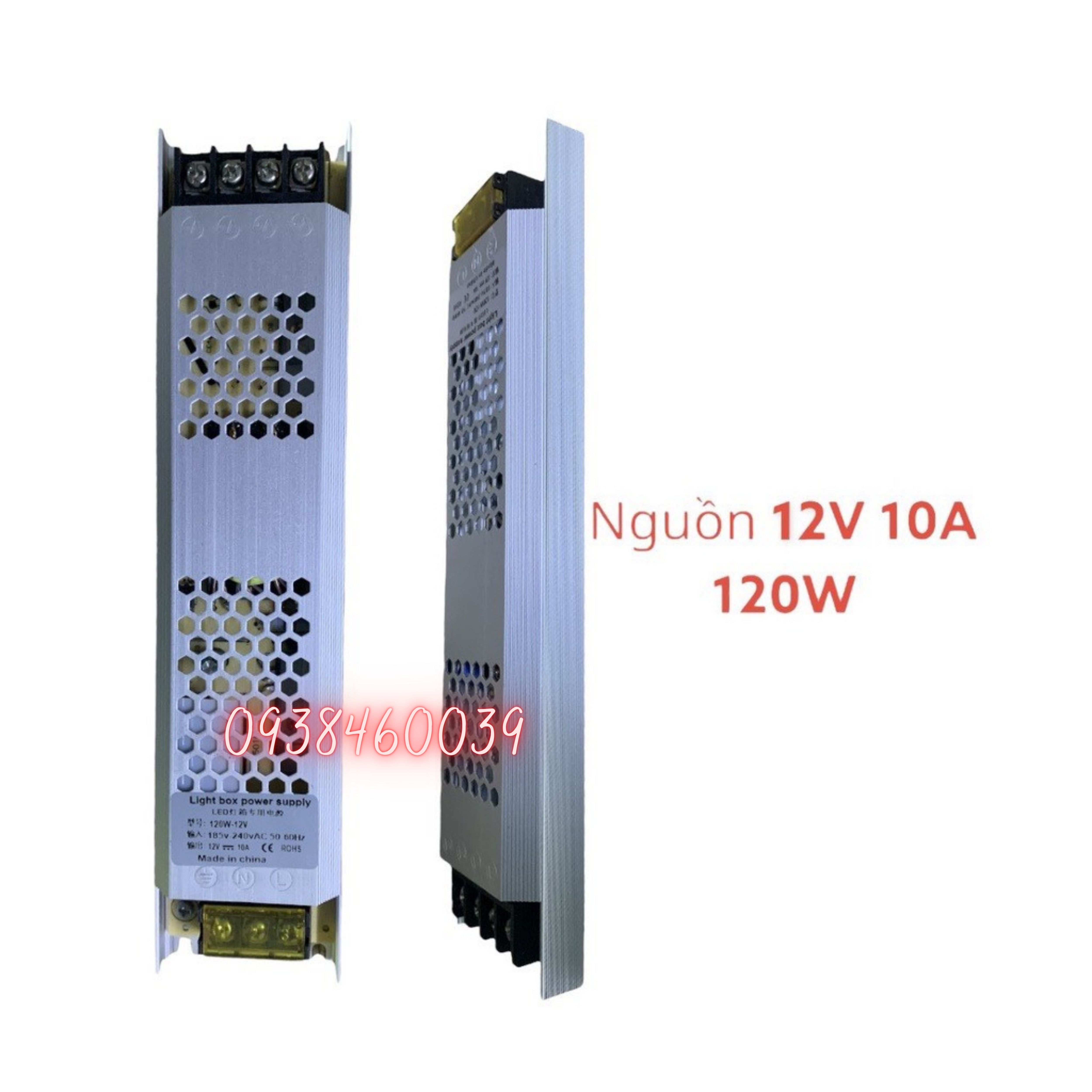 Nguồn tổ ong dẹp dài 12V siêu mỏng  10A