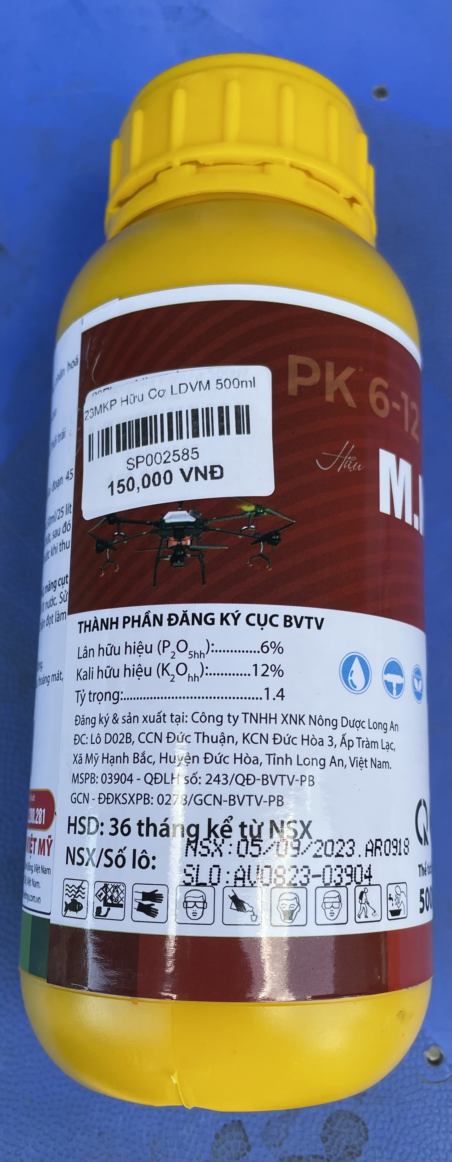 Phân bón MKP Làm già lá phân hóa mầm hoa trên cây Sầu riêng chai 500ml