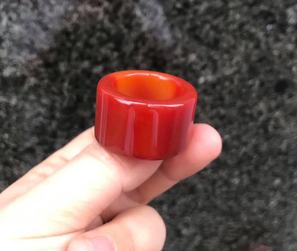 [HCM]NHẪN CÀN LONG BẢN VUÔNG ĐÁ MÃ NÃO ĐỎ