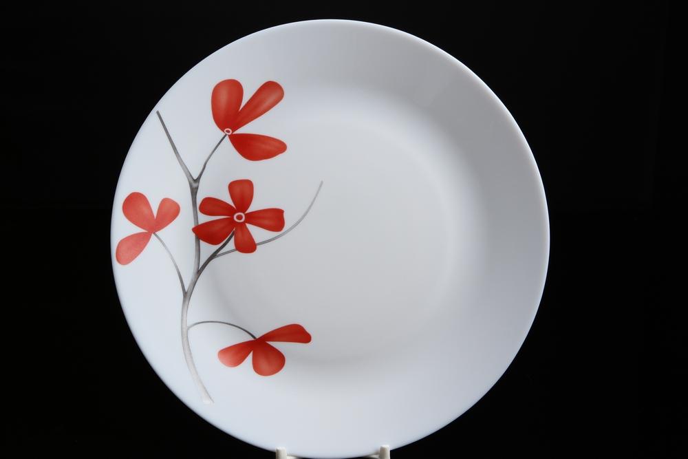 Đĩa thủy tinh ngọc La Opala Diva 30265 26.5cm (nhiều hoa văn)
