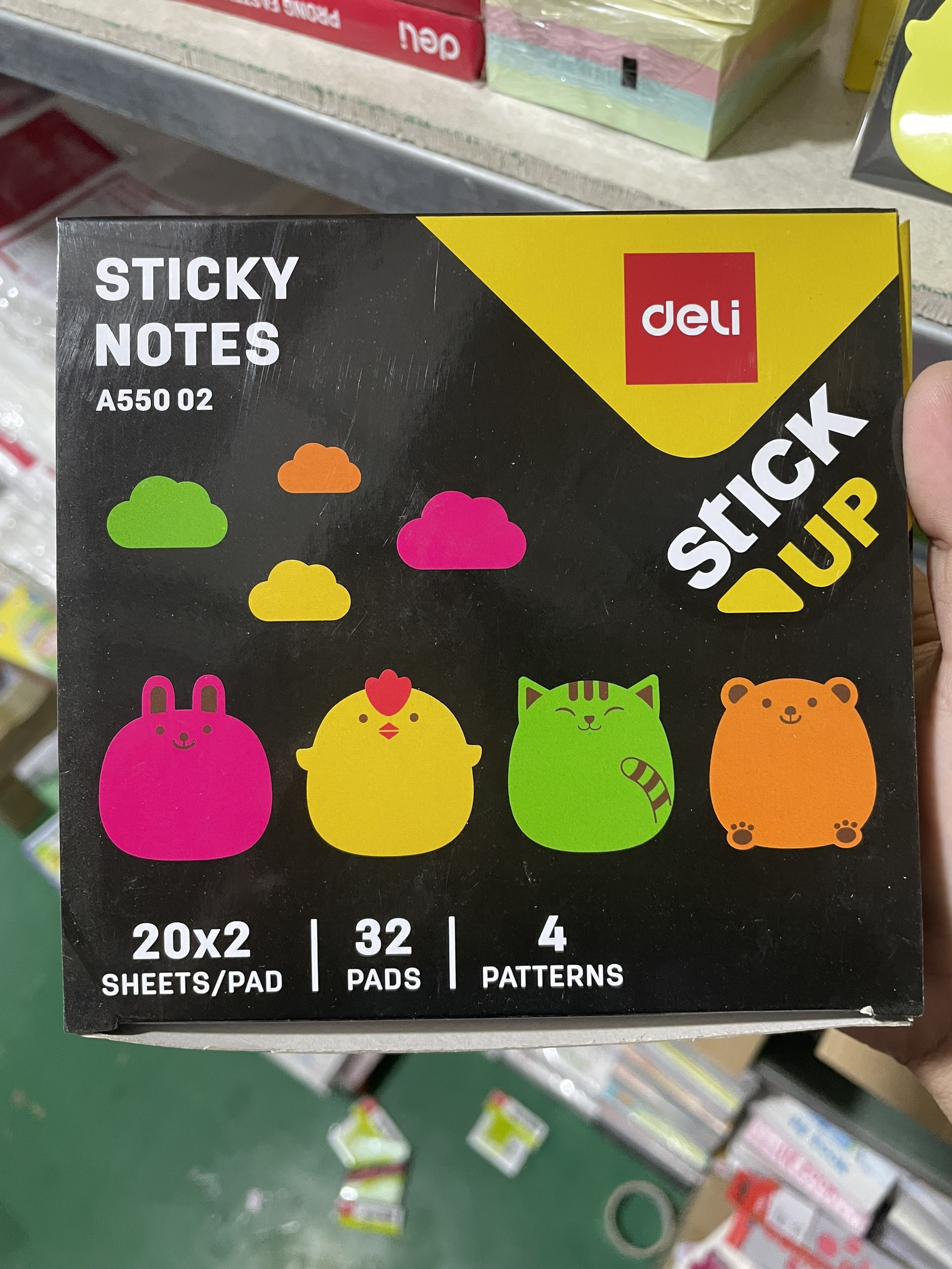 (Xấp 40 Tờ) Giấy note, giấy ghi chú hình học sinh Deli EA55002
