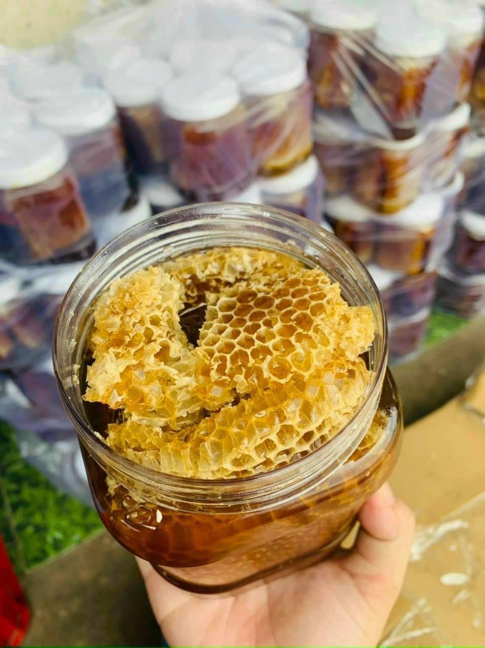 Mật Ong nguyên sáp (mật ông bánh tổ) hủ 1kg