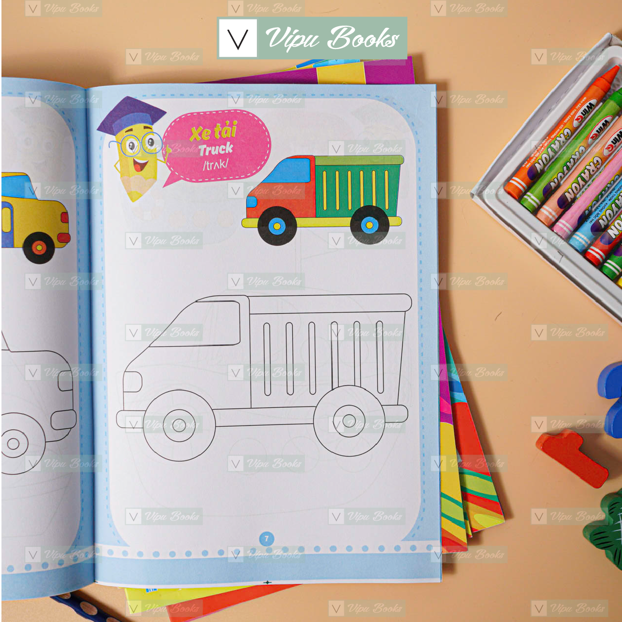 Bộ Sách Tô Màu Cho Bé 3-4 Tuổi(08 Quyển Tô Màu)