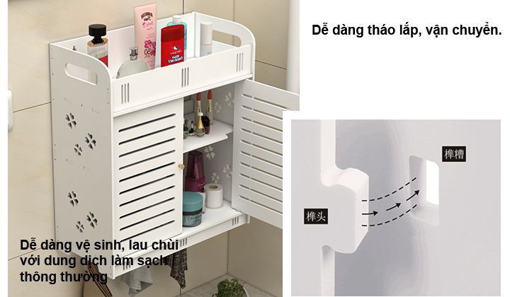 Tủ treo nhà tắm 3 tầng HD00005