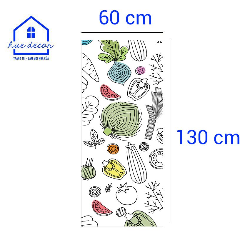 Tranh dán tủ lạnh Rau củ HUEDECOR - Chống nước, siêu bền, không bong tróc, dễ dàng tự dán tại nhà