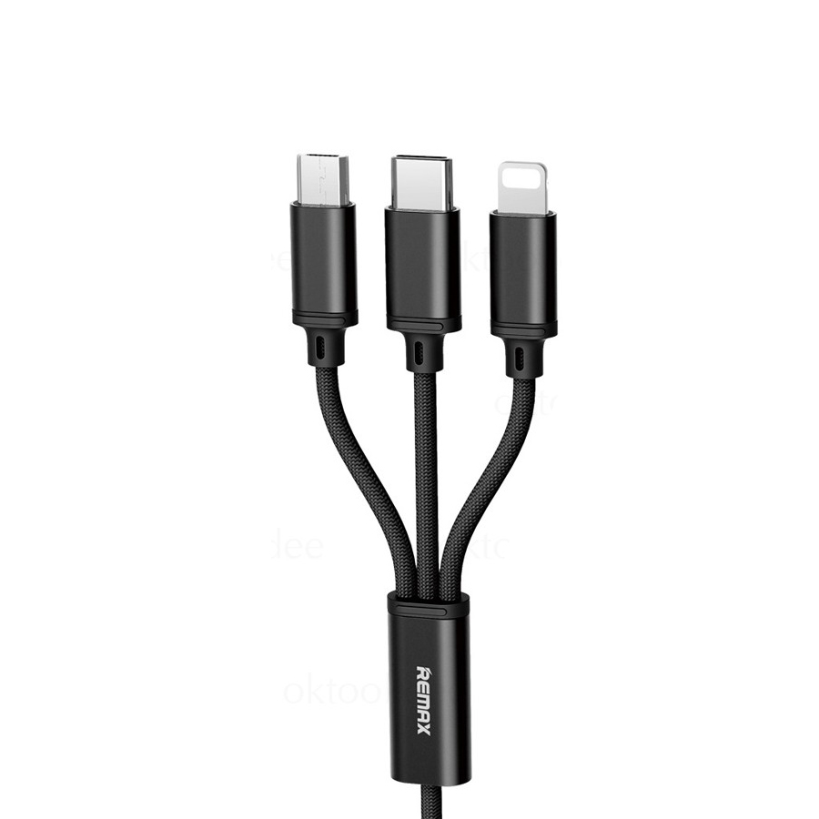 Cáp sạc Remax RC-131th - Cáp sạc 3 trong 1 Lightning, Micro USB, Type C