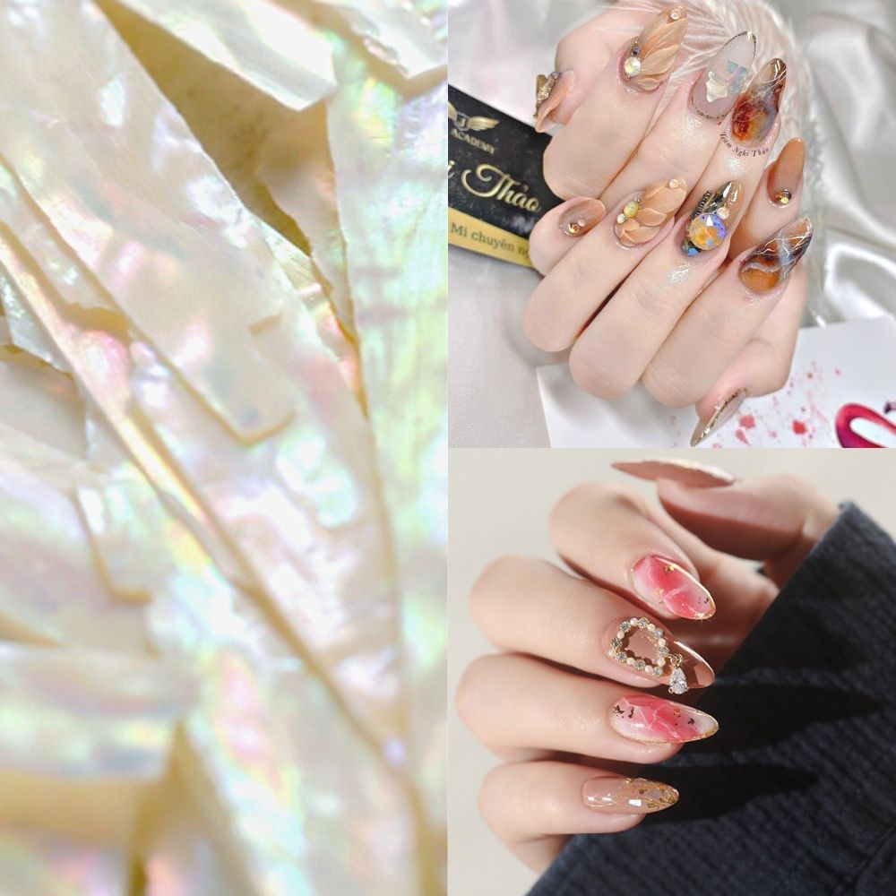 Xà cừ nail ngọc trai trang trí móng