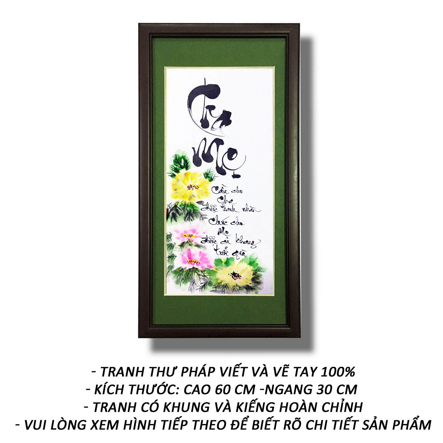 Tranh treo tường - Thư pháp Chữ Cha 01 - Tranh Mỹ Thuật Minh Hiền