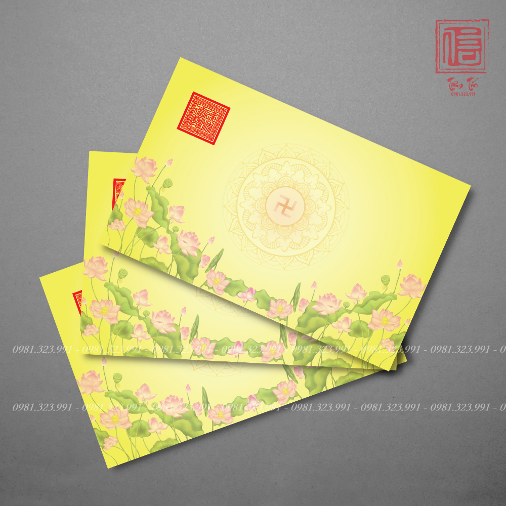 100 tờ Giấy in sớ liên hoa chữ Vạn