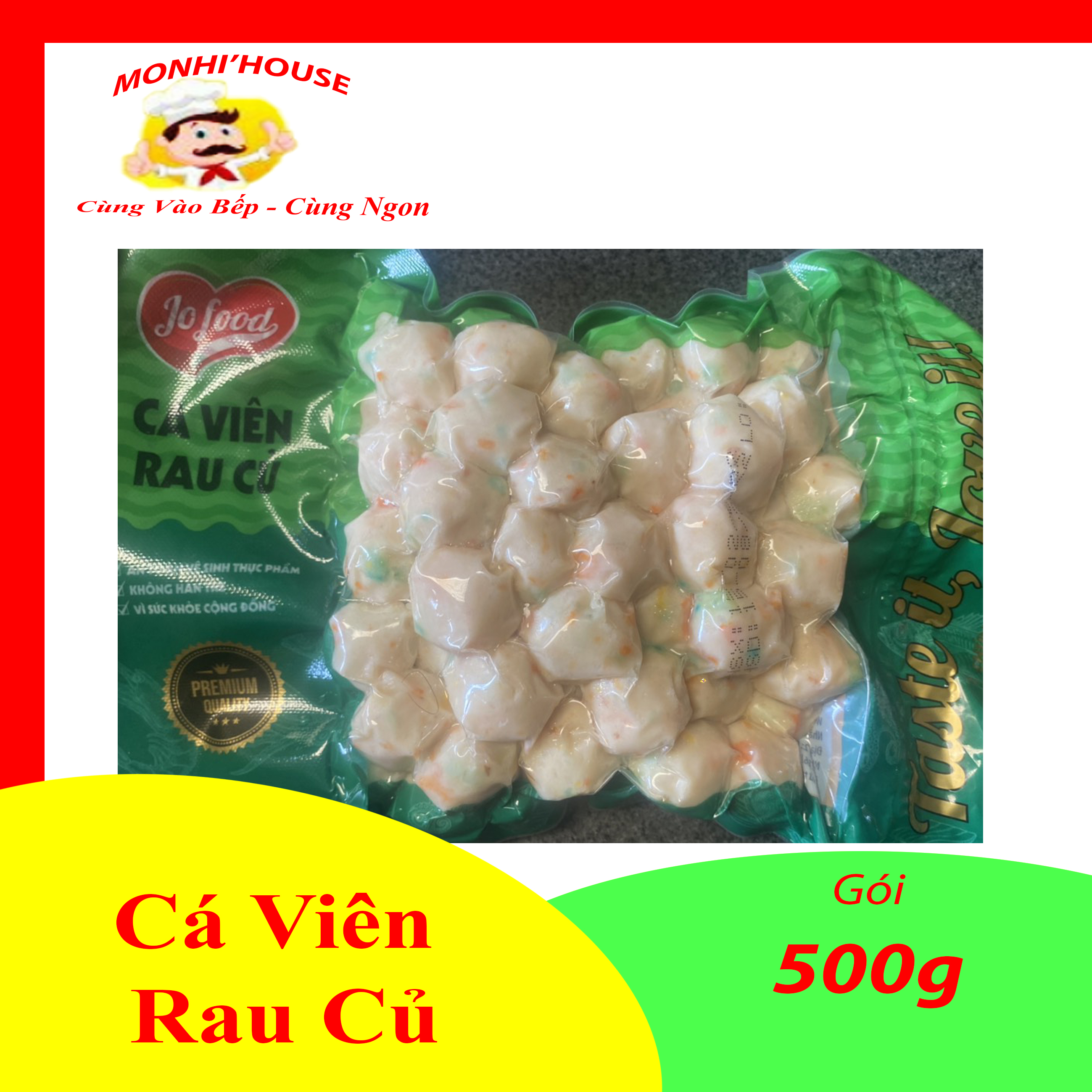 1Kg Cá Viên Rau Củ_Giao Hỏa Tốc HCM (gồm 2 gói 500g)