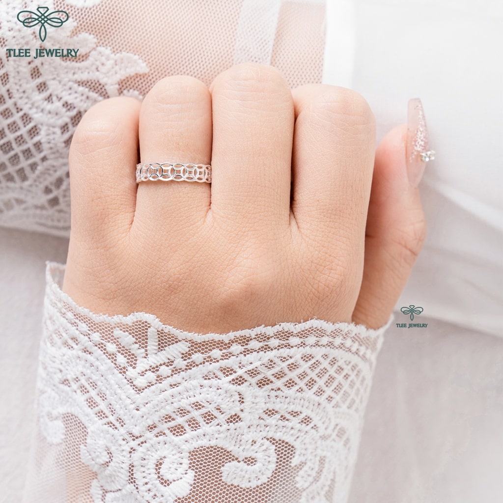 Nhẫn bạc Tlee kim tiền trơn basic TleeJewelry A0242