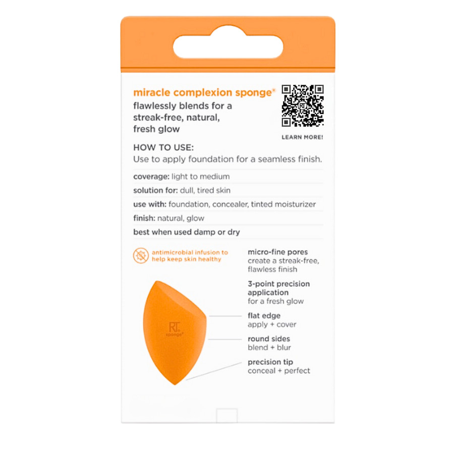 Mút Tán Nền Màu Cam RT REAL TECHNIQUES Miracle Complexion Sponge (Mới)