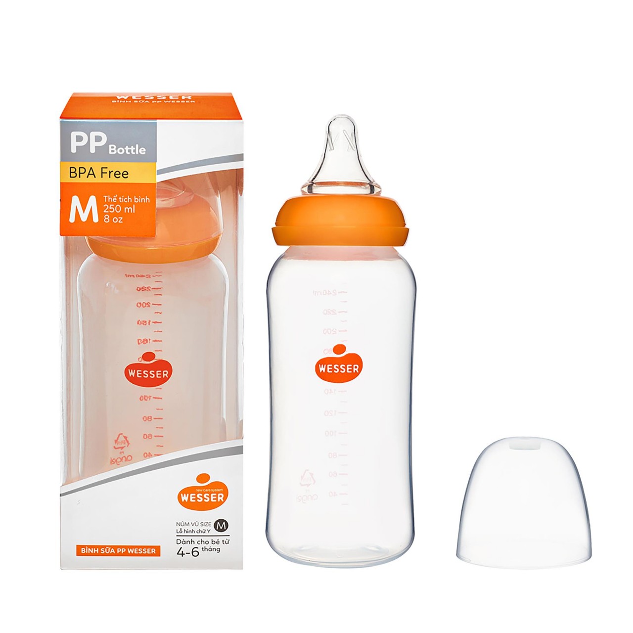 [HÀNG CHUẨN] BÌNH SỮA WESSER CỔ HẸP 60ML/140ML/250ML MẪU MỚI NHẤT (NSX MỚI)