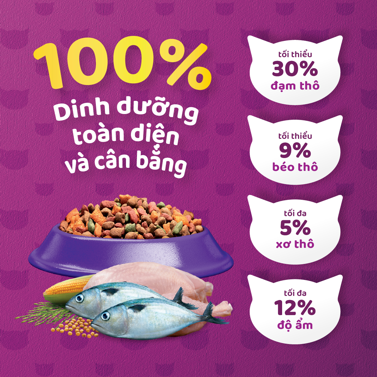 [Quà tặng không bán] Thức ăn mèo Whiskas vị cá thu túi 480g