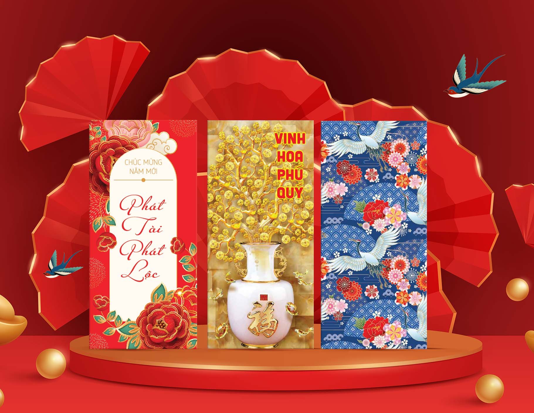 Combo 100 Bao lì xì truyền thống tết 2022
