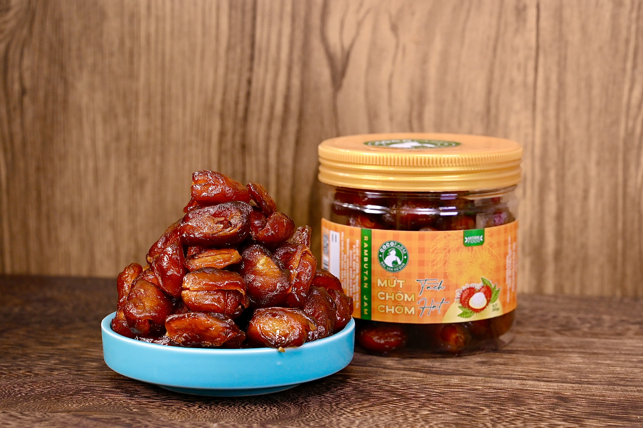 Mứt Chôm Chôm tách hạt với 3 hương vị nguyên bản, vị ô Mai và vị Cay Cocofarm