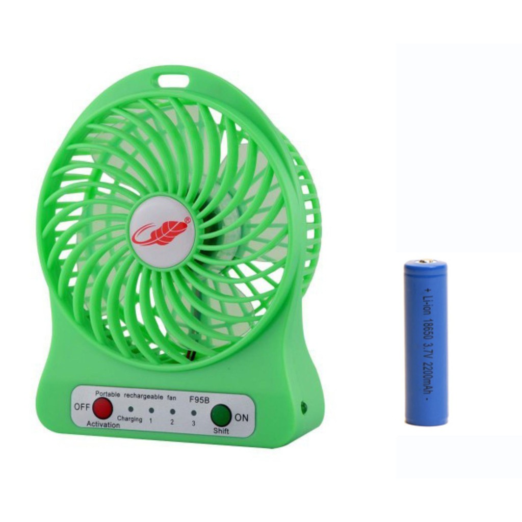 Quạt sạc siêu mát F95B 3 tốc độ sạc pin siêu khỏe (Đen)
