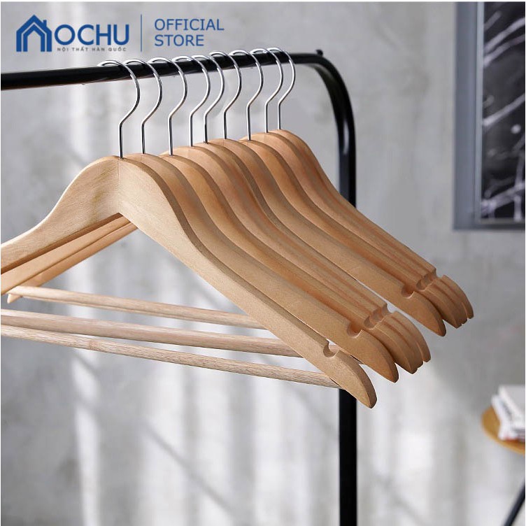 Combo 10 Móc Gỗ Treo Quần Áo OCHU