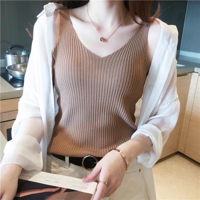 Áo sát nách cổ tim Quảng Châu