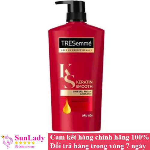 Dầu gội tresemmé keratin smooth vào nếp suôn mượt đỏ 640g