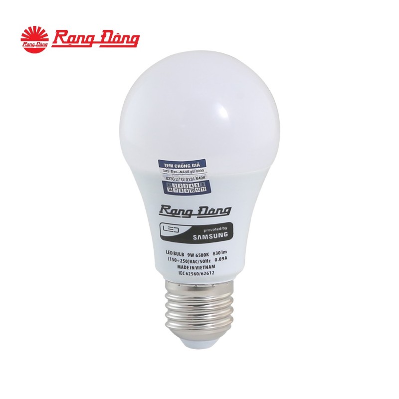 LED BULB Chính hãng Rạng Đông Siêu tiết kiệm điện Tuổi thọ cao Chất lượng ánh sáng đẹp Chip LED tin cậy (LED A60N1/9W) E27 trắng, vàng S