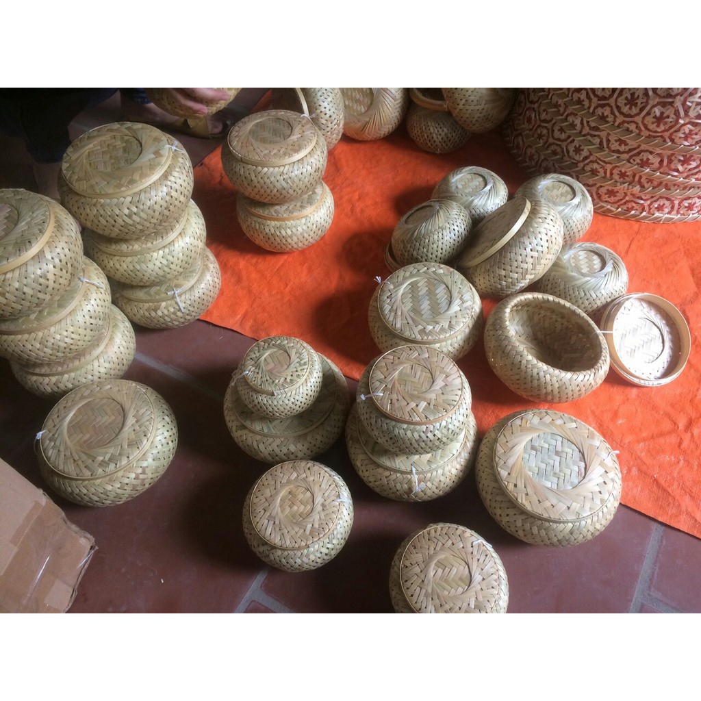 Hộp mây tre đan đựng đồ ăn, trang trí