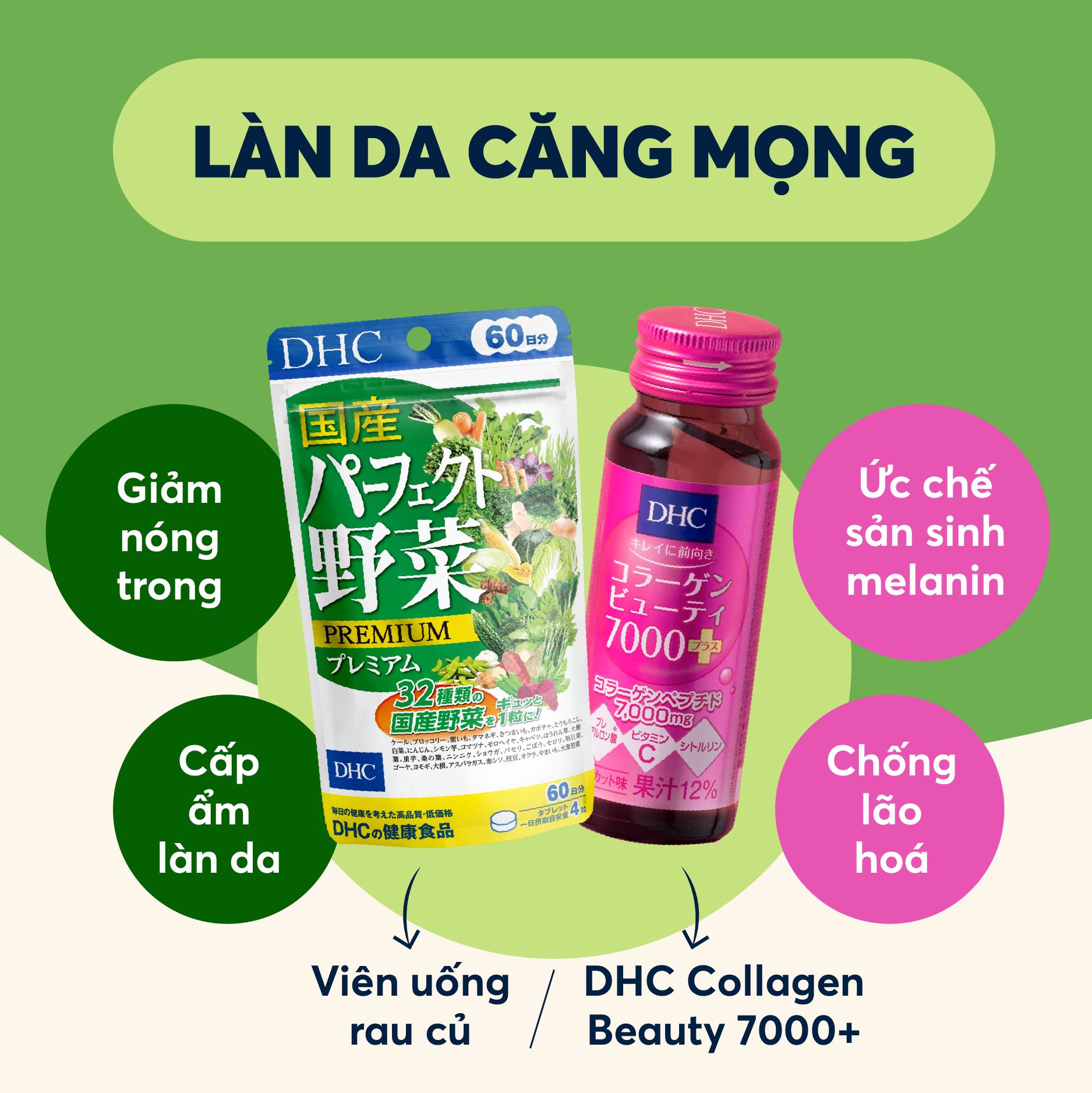Collagen nước DHC Collagen Beauty 7000 Plus (Hộp 10 lọ)