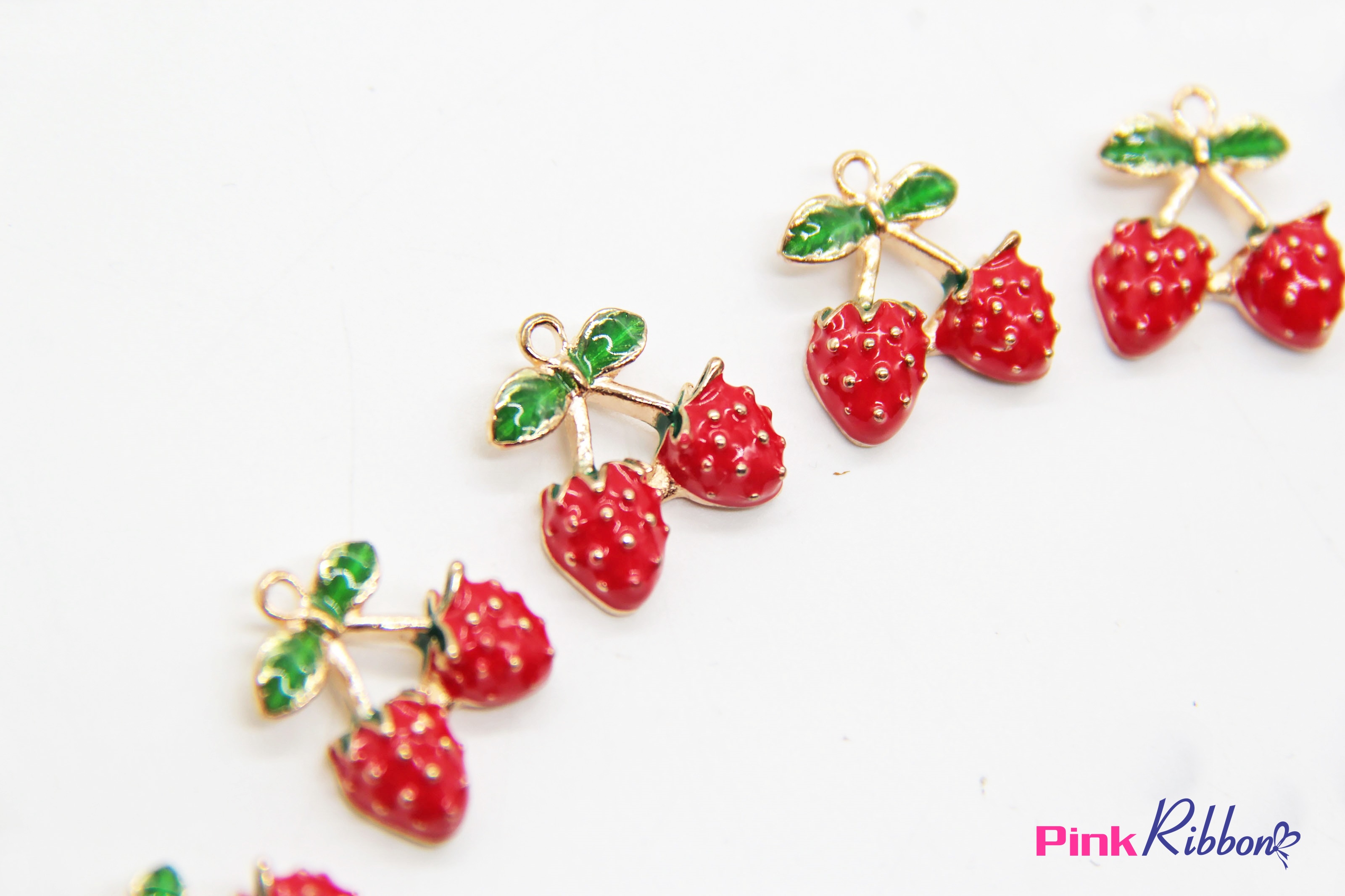 Charm chùm dâu tây cao cấp 1.7cm