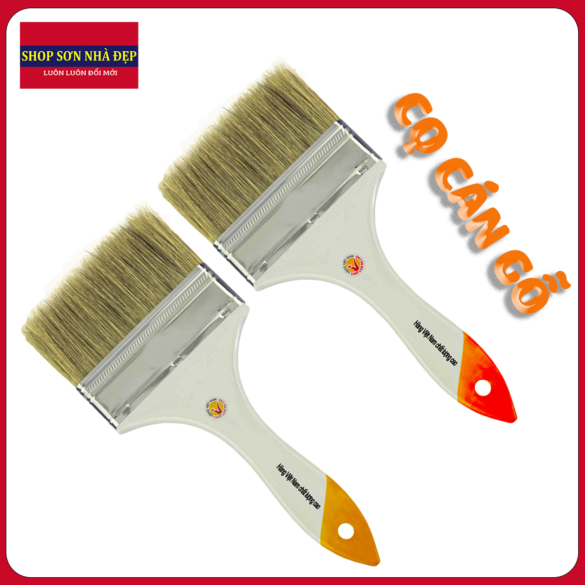 Cọ quét sơn chổi sơn  cán gỗ cao cấp bản 10cm