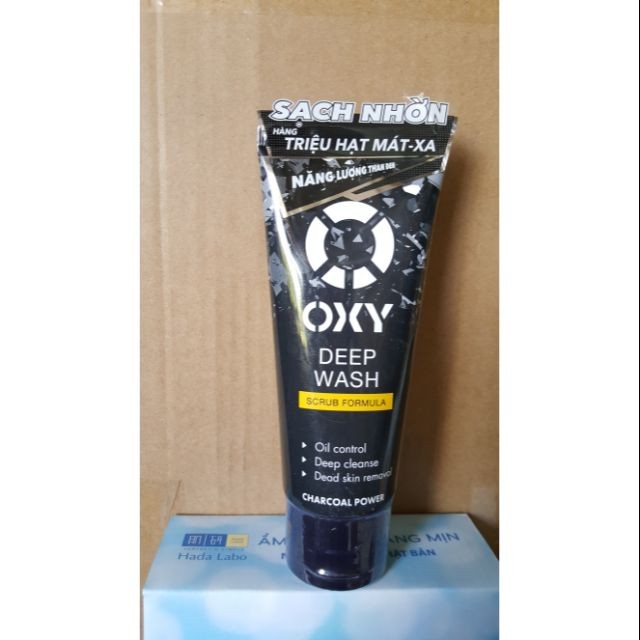 Sữa rửa mặt chiết xuất than tre OXY Deep Wash Scrub Formula 100ml