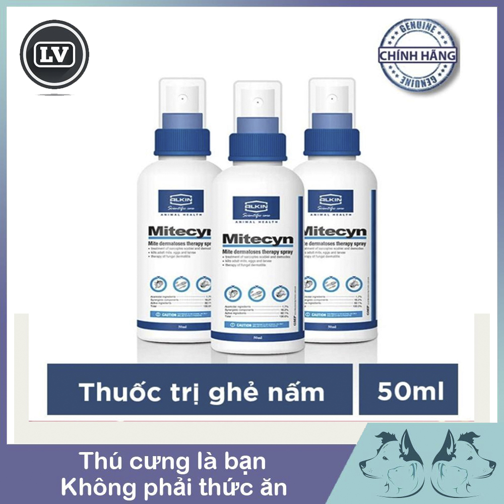 Lọ tri ghẻ, nấm chó mèo Alkin Mitecyn (50ml)