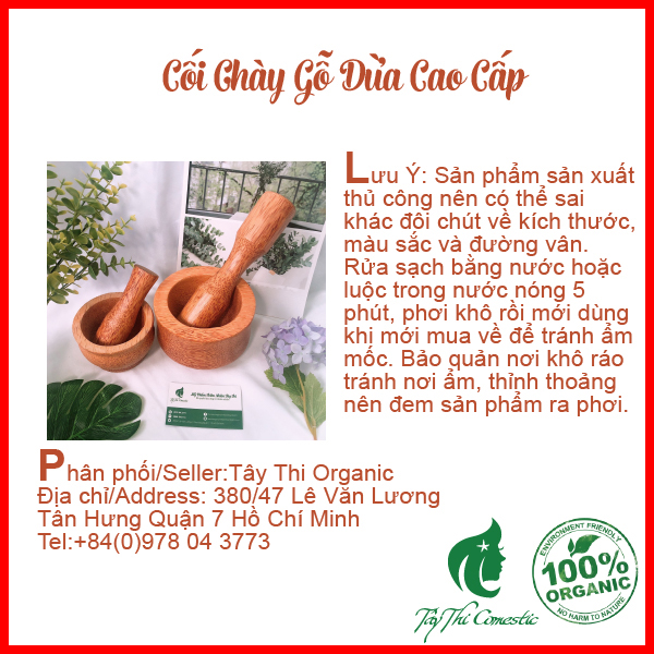 Cối Chày Gỗ Dừa Cao Cấp
