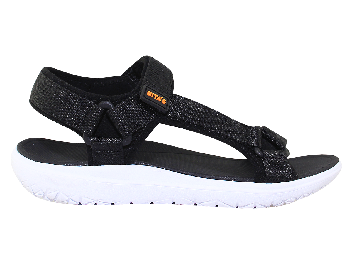 Sandal đế bằng nữ Bita's SYN.274 (Đen + Kem + Xanh mint)