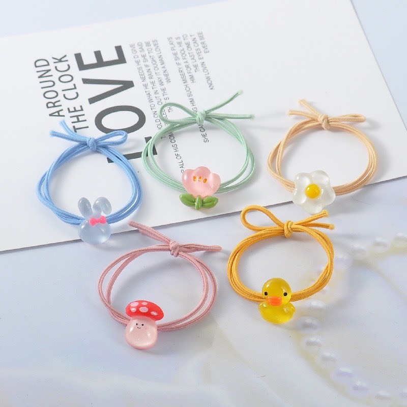 SET 5 DÂY CỘT TÓC, THUN BUỘC TÓC THÚ HOẠT HÌNH THỜI TRANG NỮ