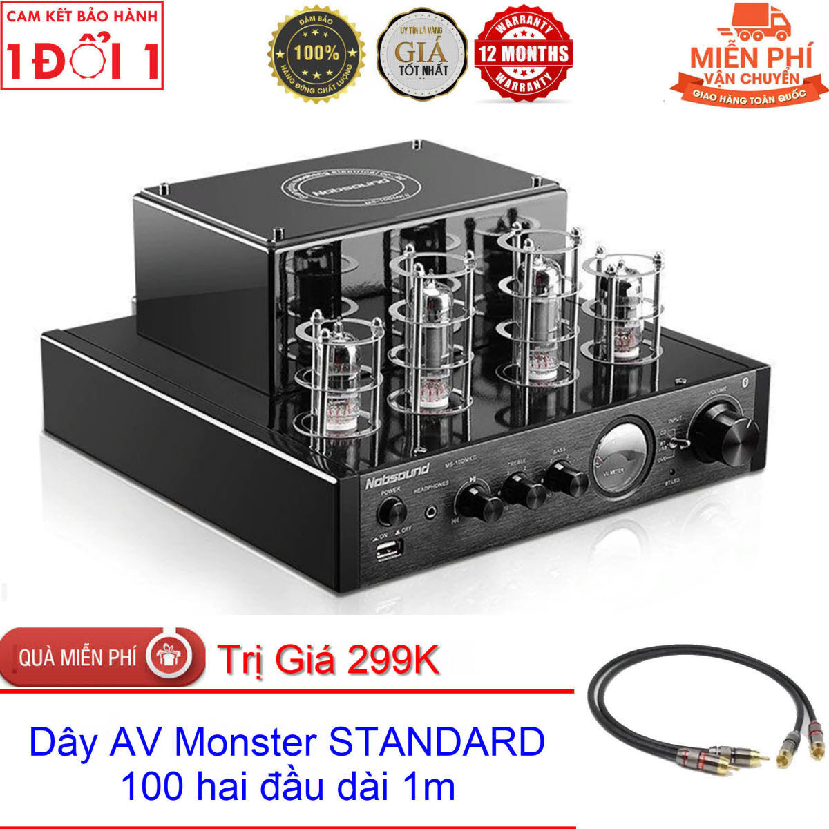 QUÀ TẶNG TRỊ GIÁ 299K-AMPLY TÍCH HỢP DAC MS-10DMKIII THẾ HỆ MỚI MODEL 2018 - Amply đèn Nobsound MS10D - MKIII tích hợp giải mã DAC, kết nối Bluetooth và cổng USB - Thêm cổng Sub out và Optical In