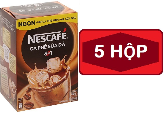 Combo 5 hộp cà phê hòa tan nescafé cà phê sữa đá / cafe hòa tan nescafe cà phê sữa đá 240g