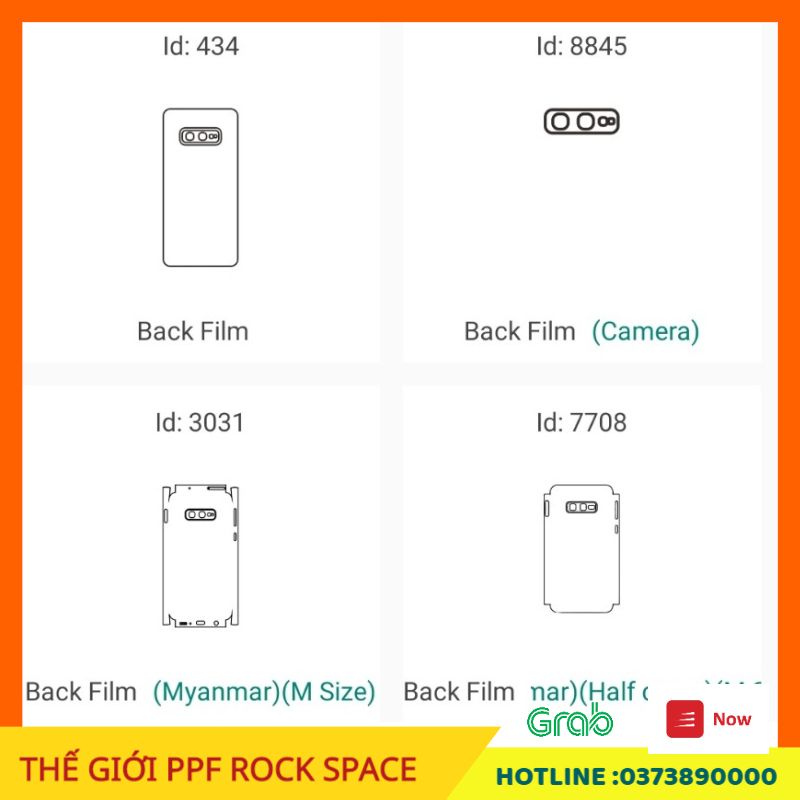 Dán PPF Samsung Galaxy S10E ( có Mặt trước, Mặt Sau, Full bộ theo lựa chọn) Rock Space