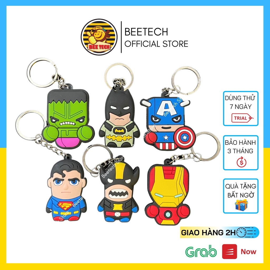 Móc khóa hình siêu anh hùng, móc khóa làm quà tặng, lưu niệm dễ thương - Beetech