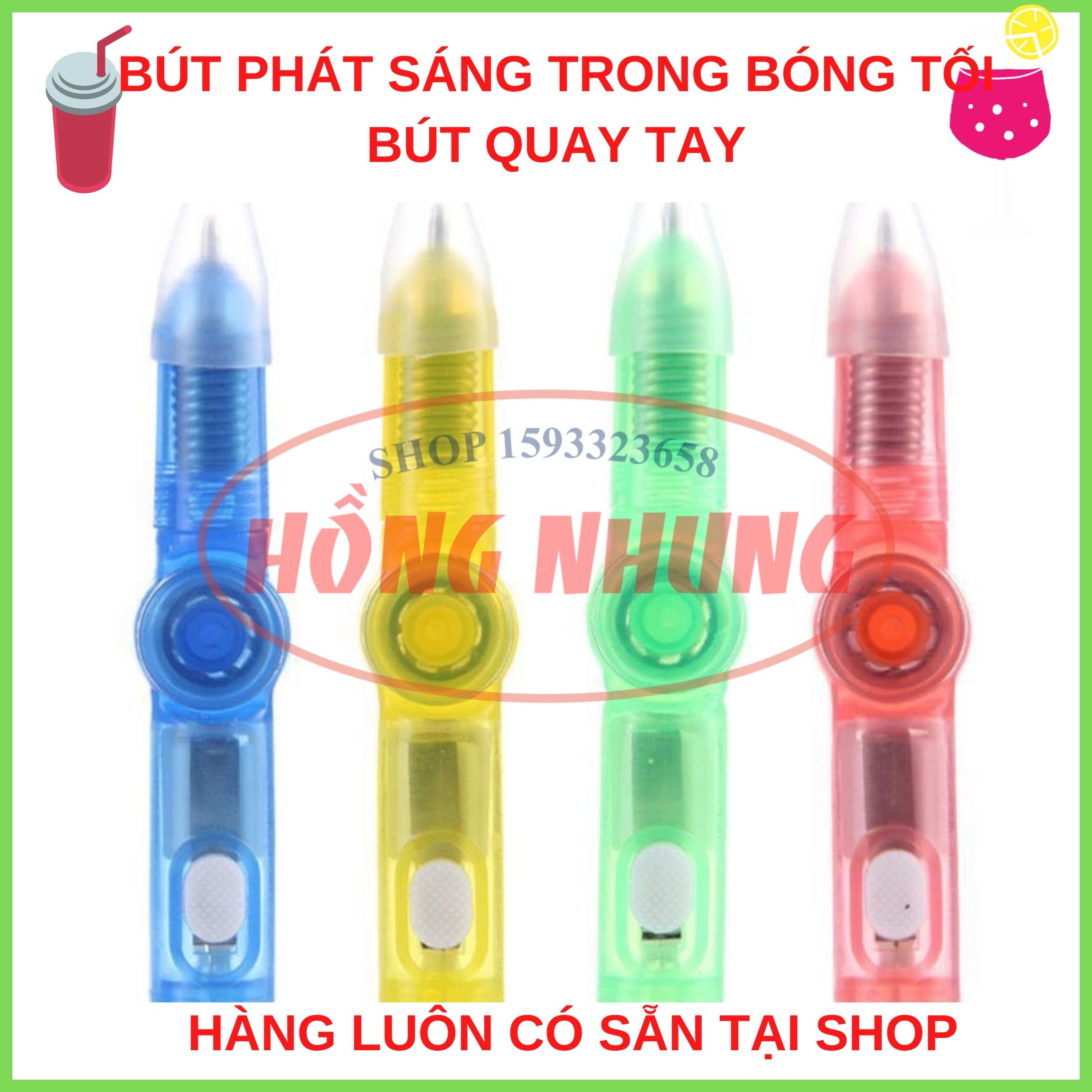 Hàng Mới Về] Bút Xoay Có Đèn Led, Hình Con Quay Phát Sáng ,Giúp Giảm Căng Thẳng Độc Đáo.