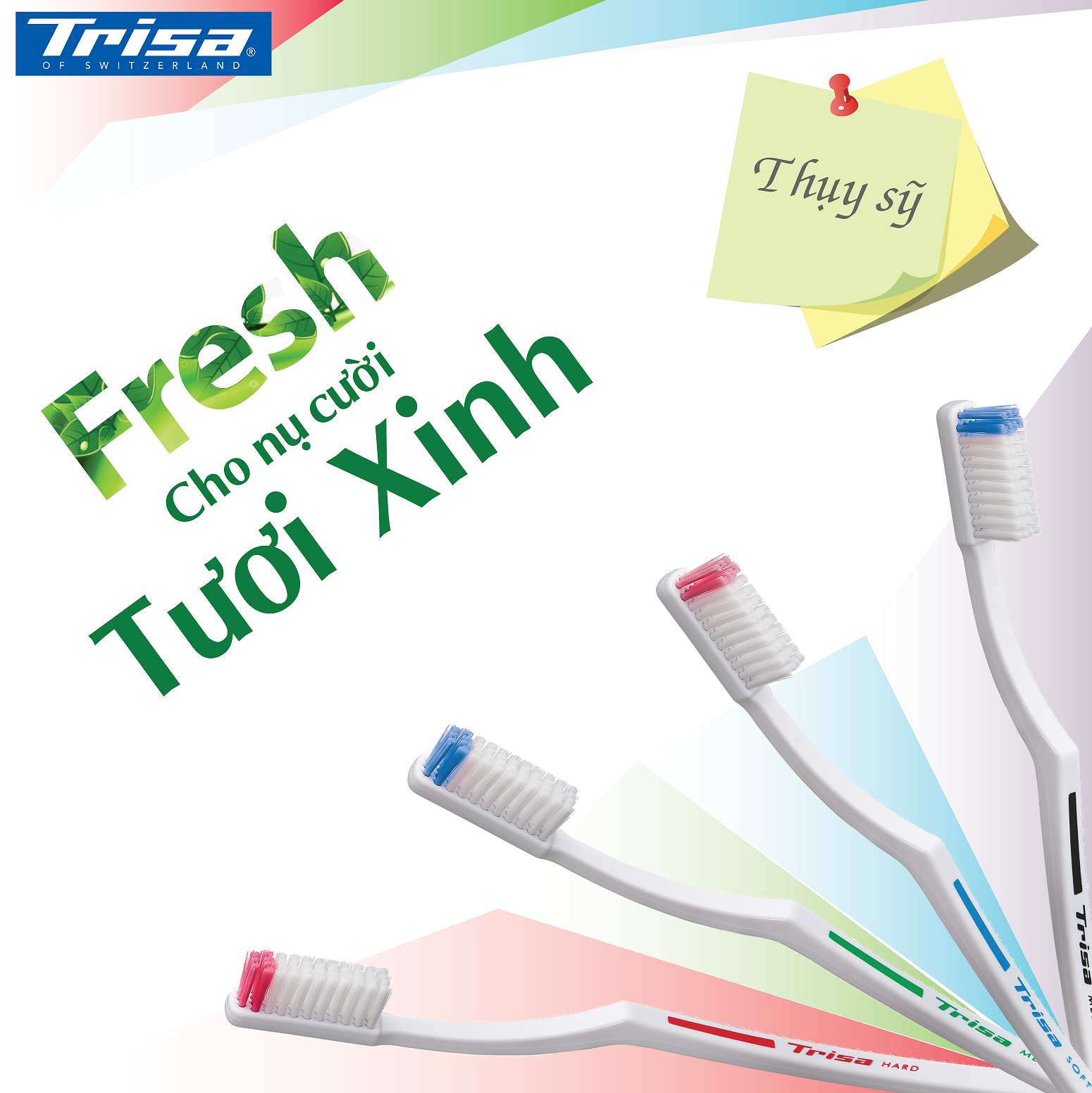 Bộ 4 Bàn Chải Đánh Răng Trisa Fresh Nhập Từ Thụy Sỹ