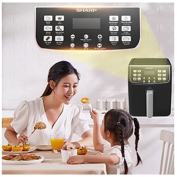 Nồi chiên không dầu Sharp KF-AF55EV-BK 5.5 Lít
