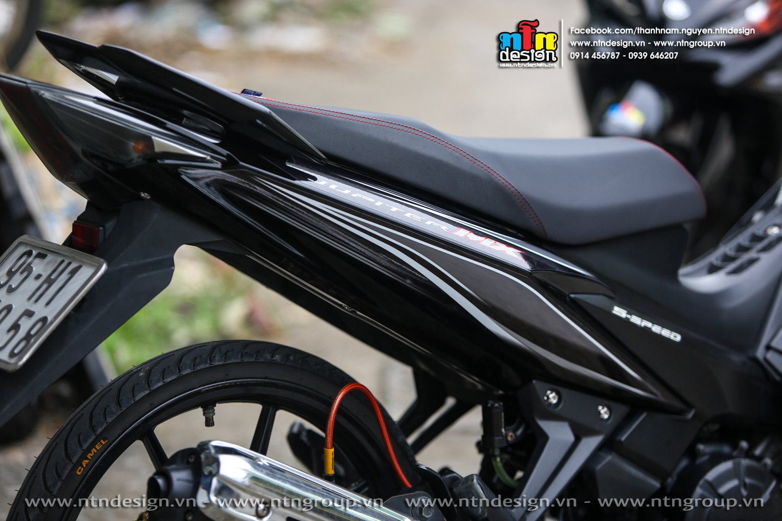 Tem rời dán xe exciter 135 mẫu mx đen đỏ cực hot, hàng 3 lớp chất lượng cao