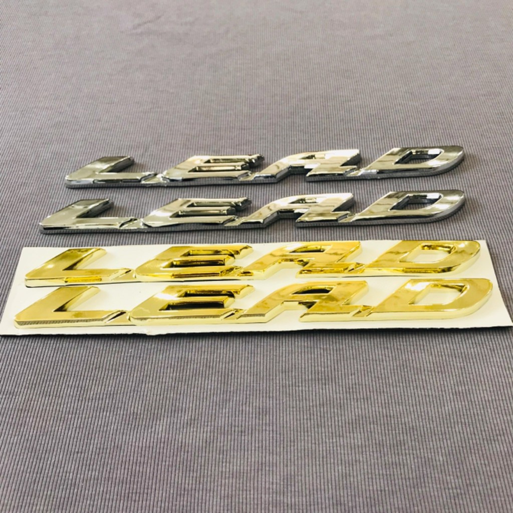 Cặp tem logo xi bóng chữ Lead màu bạc