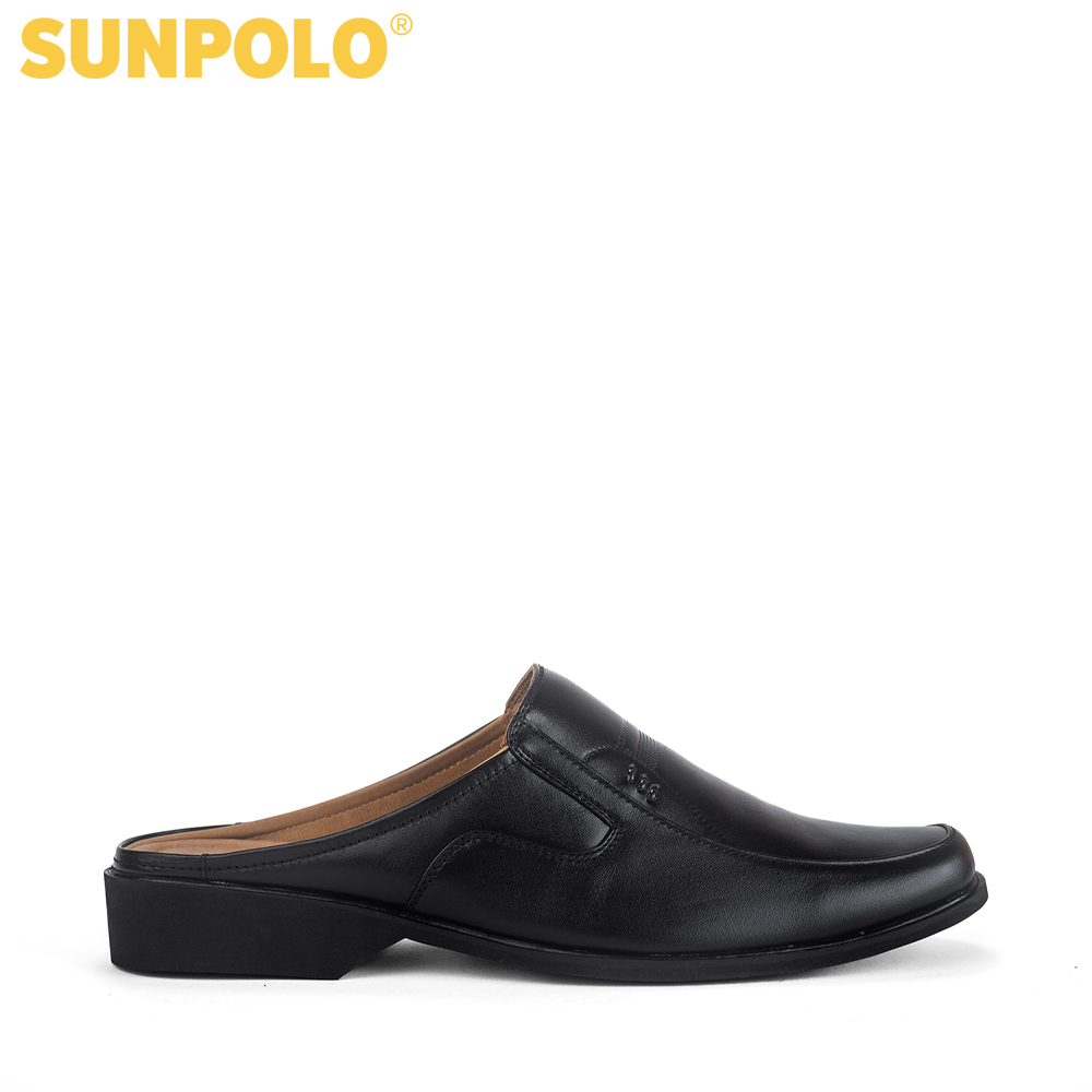 Dép Sapo Nam Da Bò SUNPOLO SPO001 (Đen, Nâu)