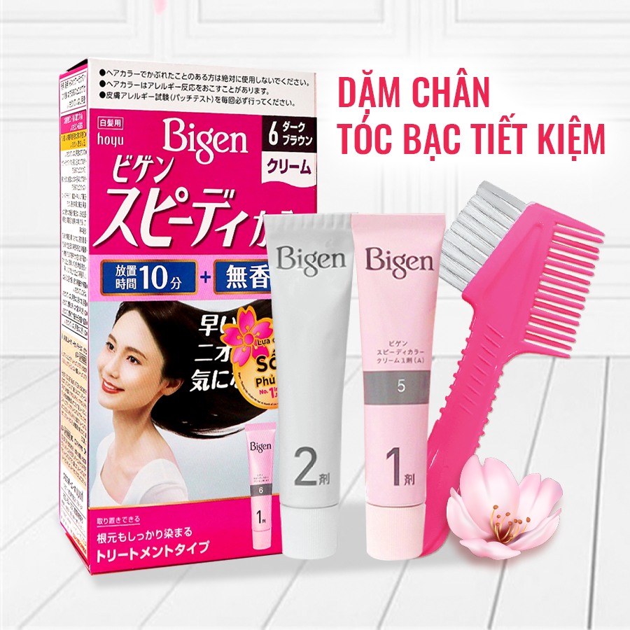 ( Số 6 Hồng )Kem Nhuộm Tóc Bigen nhập khẩu Nhật 100% ( Nâu đen )