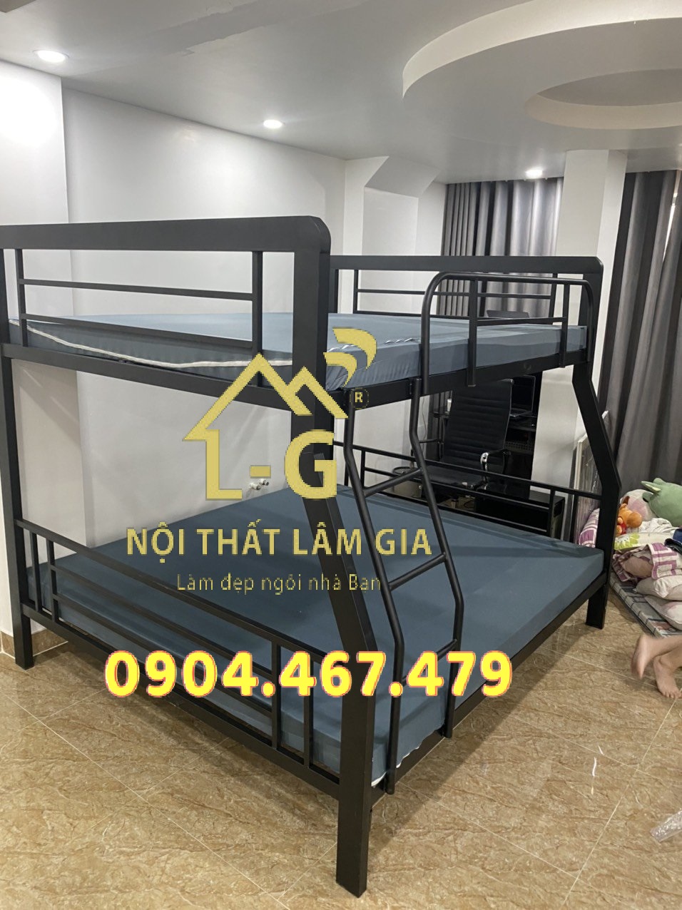 Giường tầng hộp vuông 4x8 cao cấp - giường tầng