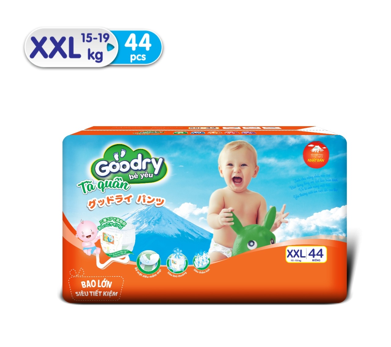 Tã quần Goodry M60/ L54/ XL48/ XXL44 miếng