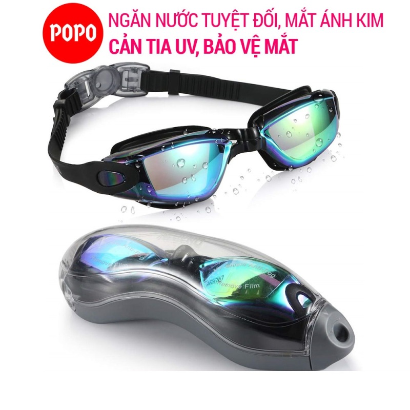 Kính bơi người lớn cho nam, nữ POPO 2360 tráng gương mắt kiếng bơi chống tia UV chống hấp hơi khóa kính bơi thông minh